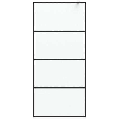 Ścianka prysznicowa, czarna, 90x195 cm, mrożone szkło ESG