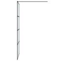 Ścianka prysznicowa, czarna, 90x195 cm, mrożone szkło ESG