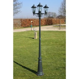 Stojąca lampa ogrodowa 3-ramienna, 215 cm, ciemnozielona/czarna