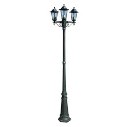 Stojąca lampa ogrodowa 3-ramienna, 215 cm, ciemnozielona/czarna
