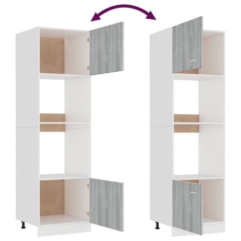 Szafka na mikrofalówkę, szary dąb sonoma, 60x57x207 cm