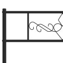 Metalowa rama łóżka z wezgłowiem, czarna, 100x200 cm