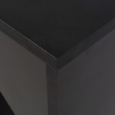 Stolik barowy z przestawnym regałem, czarny, 138 x 39 x 110 cm