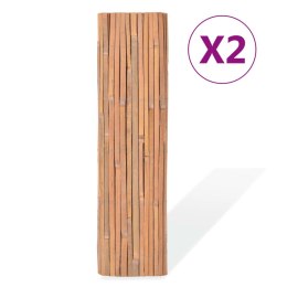 Panele ogrodzeniowe z bambusa, 2 szt., 100x400 cm