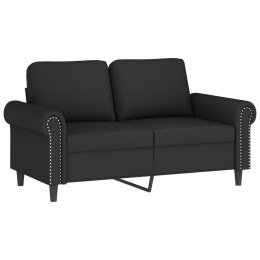 Sofa 2-osobowa, czarna, 120 cm, tapicerowana aksamitem