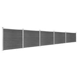 Zestaw paneli ogrodzeniowych z WPC, 872 x 146 cm, czarny