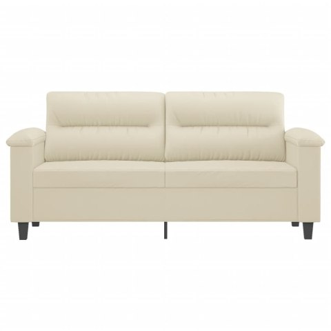 2-osobowa sofa, kremowy, 140 cm, sztuczna skóra