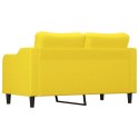 Sofa 2-osobowa, jasnożółta, 140 cm, tapicerowana tkaniną