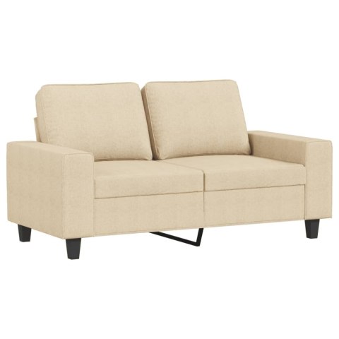 2-osobowa sofa, kremowa, 120 cm, tapicerowana tkaniną