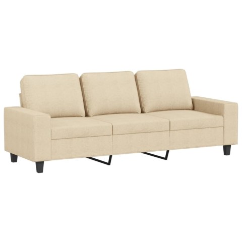 3-osobowa sofa, kremowa, 180 cm, tapicerowana tkaniną