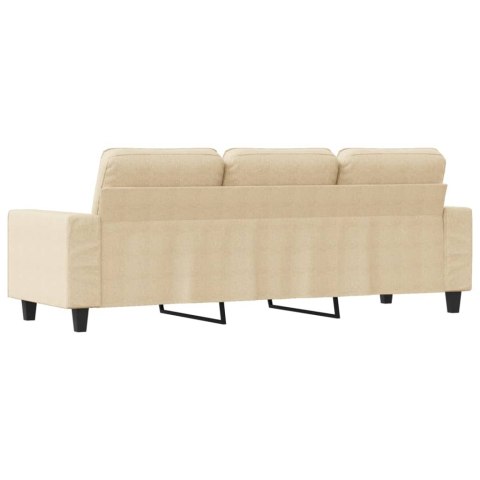 3-osobowa sofa, kremowa, 180 cm, tapicerowana tkaniną