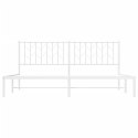 Metalowa rama łóżka z wezgłowiem, biała, 183x213 cm