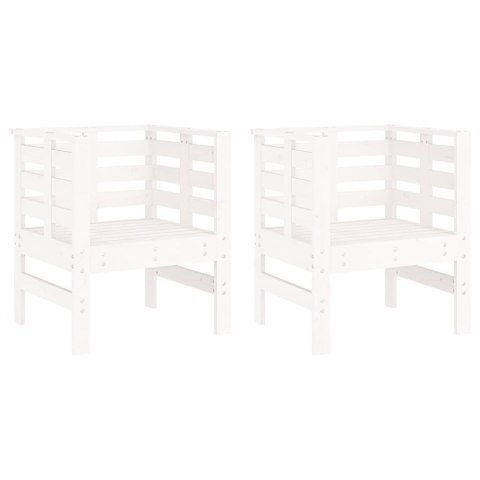 Krzesła ogrodowe, 2 szt., białe, 61,5x53x71 cm, drewno sosnowe