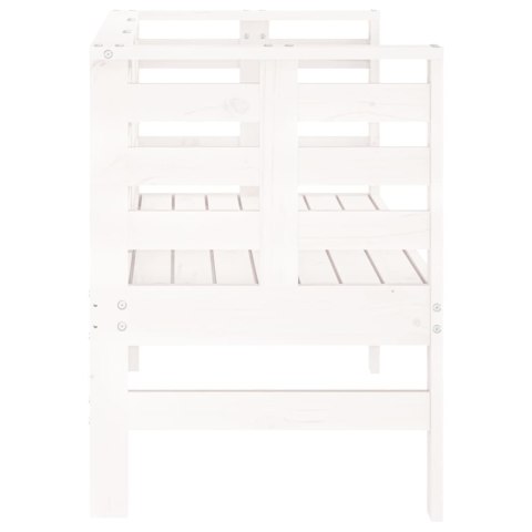 Ławka ogrodowa, biała, 111,5x53x71 cm, lite drewno sosnowe