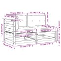 2-osobowa sofa ogrodowa z poduszkami, lite drewno sosnowe