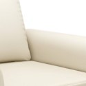 Fotel, kremowy, 60 cm, obity sztuczną skórą