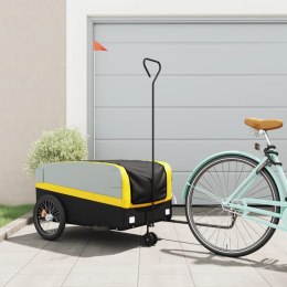 Przyczepka rowerowa, czarno-żółta, 45 kg, żelazo
