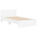 Rama łóżka z wezgłowiem, biała, 100x200 cm