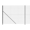 Ogrodzenie z siatki, ze stopami słupków, antracytowe, 2,2x10 m