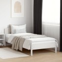 Rama łóżka z wezgłowiem, biała, 100x200 cm, lite drewno sosnowe