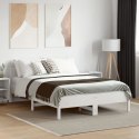 Rama łóżka z wezgłowiem, biała, 140x190 cm, drewno sosnowe