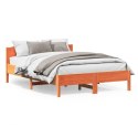Rama łóżka z wezgłowiem, woskowy brąz, 120x200 cm, sosnowa