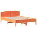 Rama łóżka z wezgłowiem, woskowy brąz, 120x200 cm, sosnowa