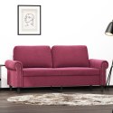 Sofa 2-osobowa, winna czerwień, 140 cm, tapicerowana aksamitem