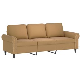 Sofa 3-osobowa, brązowa, 180 cm, tapicerowana aksamitem