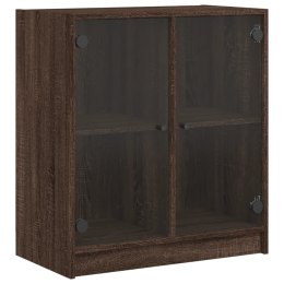 Szafka ze szklanymi drzwiami, brązowy dąb, 68x37x75,5 cm