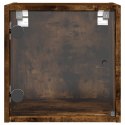 Szafka nocna, szklane drzwi, przydymiony dąb, 35x37x35 cm