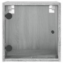 Szafka nocna, szklane drzwi, szary dąb sonoma, 35x37x35 cm