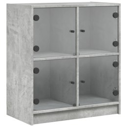 Szafka ze szklanymi drzwiami, szarość betonu, 68x37x75,5 cm