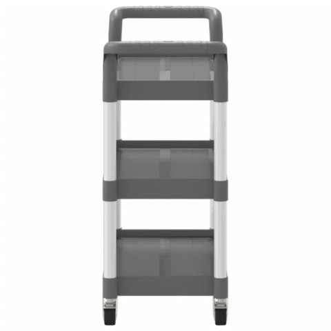 3-poziomowy wózek, szary, 77x34x72 cm, aluminium