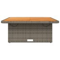 Stół ogrodowy, szary, 110x110x71 cm, polirattan i akacja
