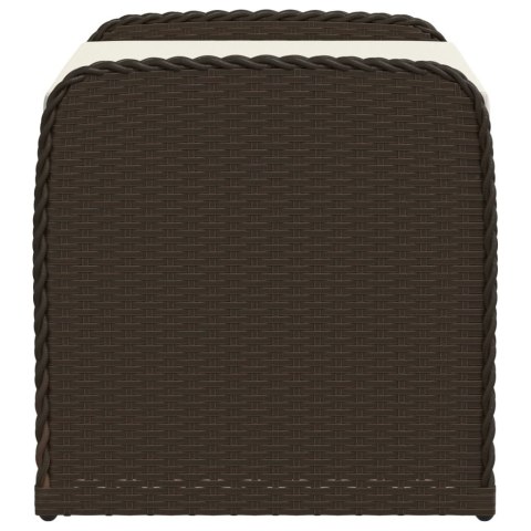 Ławka ze schowkiem i poduszką, brąz, 80x51x52 cm, polirattan