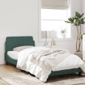 Rama łóżka z zagłówkiem, ciemnozielona, 90x190 cm, aksamitna