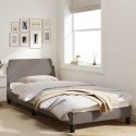 Rama łóżka z zagłówkiem, taupe, 80x200 cm, obita tkaniną