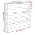 Donica, szara, 112x25x104,5 cm, lite drewno sosnowe