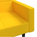 2-osobowa kanapa, 2 poduszki, żółta, aksamitna