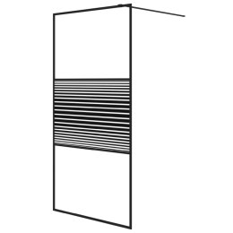 Ścianka prysznicowa, czarna, 100x195 cm, przejrzyste szkło ESG