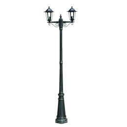 Stojąca lampa ogrodowa 2-ramienna, 215 cm, ciemnozielona/czarna