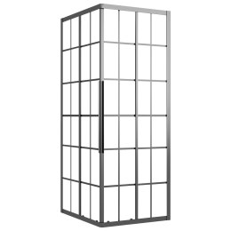 Kabina prysznicowa, mrożone szkło ESG, 90x70x180 cm, czarna