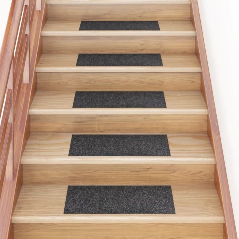 Samoprzylepne nakładki na schody, 15 szt., 60x25 cm, szare