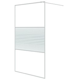 Ścianka prysznicowa, biała, 115x195 cm, przezroczyste szkło ESG