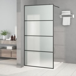 Ścianka prysznicowa, czarna, 100x195 cm, mrożone szkło ESG