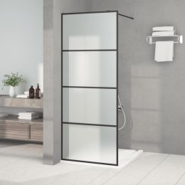 Ścianka prysznicowa, czarna, 80x195 cm, mrożone szkło ESG