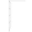 Ścianka prysznicowa srebrna, 140x195 cm przezroczyste szkło ESG