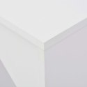 Stolik barowy z ruchomym regałem, biały, 138 x 39 x 110 cm