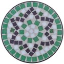 Stolik boczny z mozaikowym blatem, zielono-biały